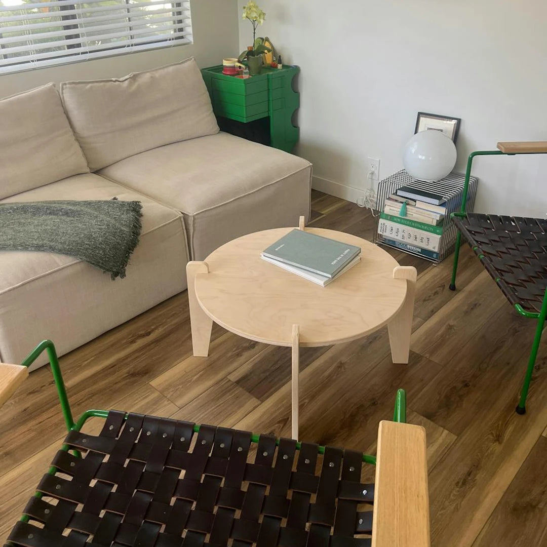 Slot-Fit Round Coffee Table